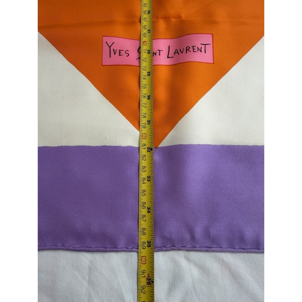 Vintage YSL Yves Saint Laurent Silk Geometric Scarf - Picture 5 of 6
